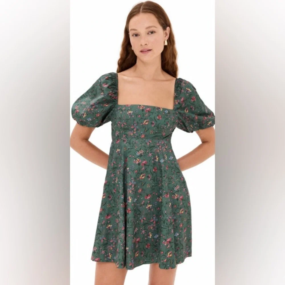 Hill House Mini Dress in Forest Green Floral - Picture 2 of 6